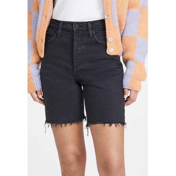 Mother The Tripper Fray Cutoff Shorts in Faded Black size 23